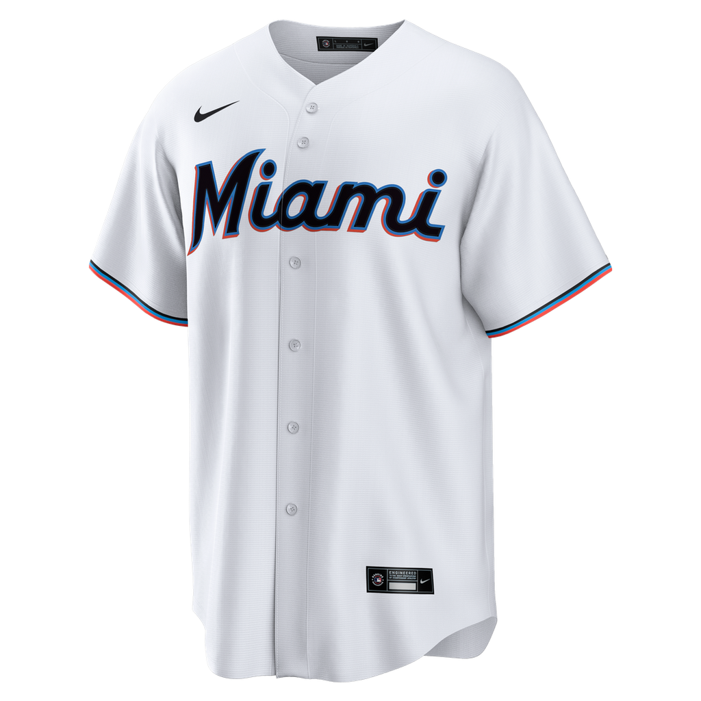 Men's Miami Marlins White Home Big & Tall Replica MLB Baseball Jersey - view 2