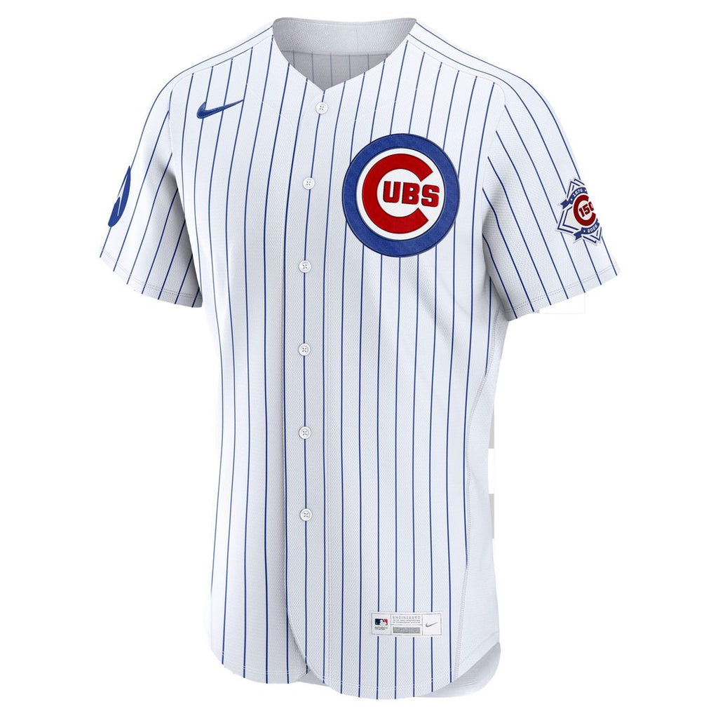 Men's Chicago Cubs White Home Sponsor Patch MLB Baseball Jersey - view 2