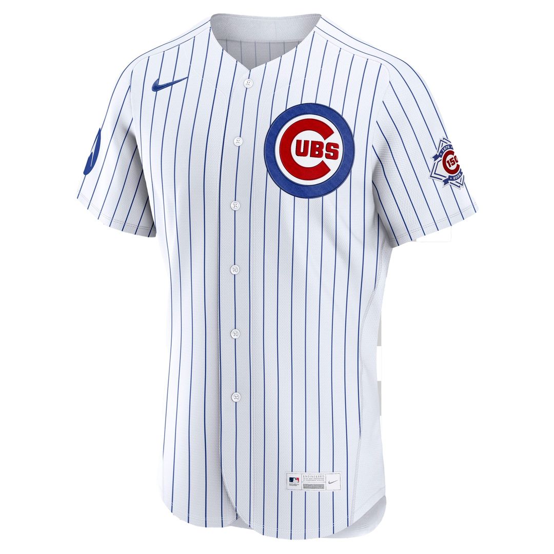 Men's Chicago Cubs White Home Sponsor Patch MLB Baseball Jersey - view 2