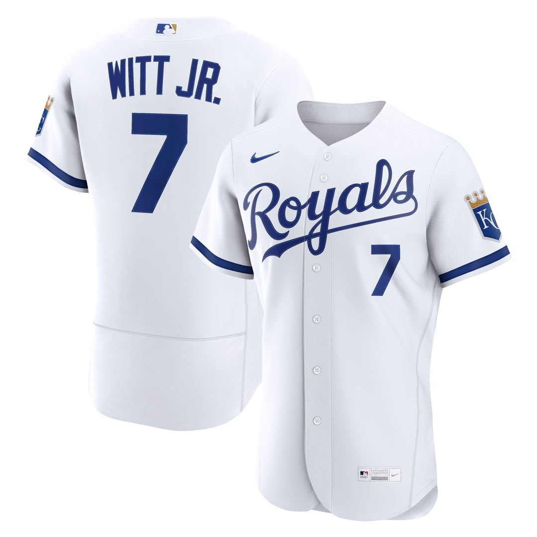 Men's Kansas City Royals Bobby Witt Jr. White MLB Baseball Jersey - view 1