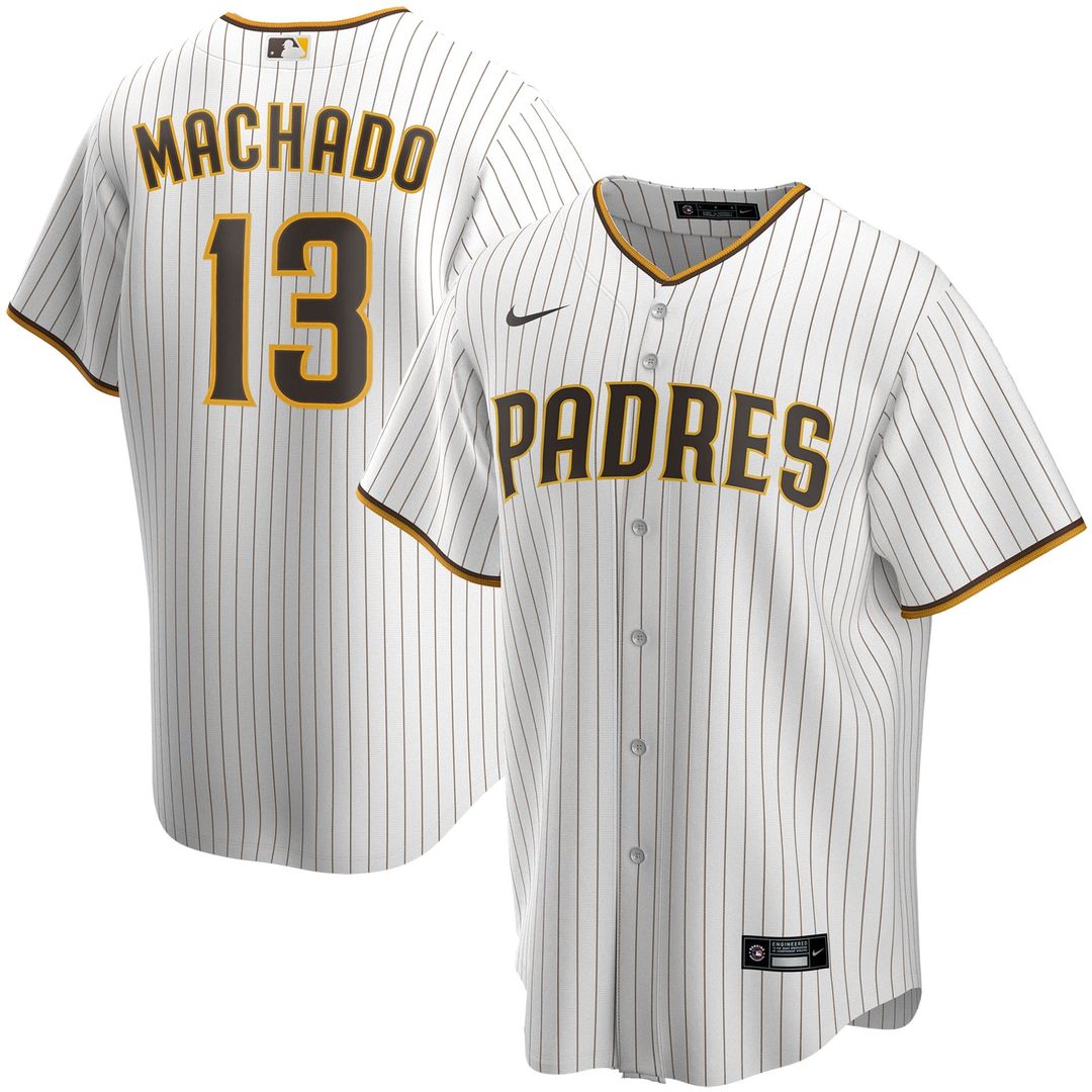 Men's San Diego Padres Manny Machado White Home Replica MLB Baseball Jersey - view 1