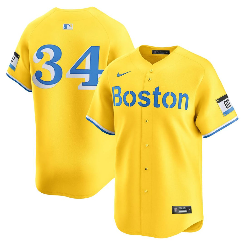 Men's Boston Red Sox David Ortiz Yellow Alternate 3 Limited MLB Baseball Jersey - view 1
