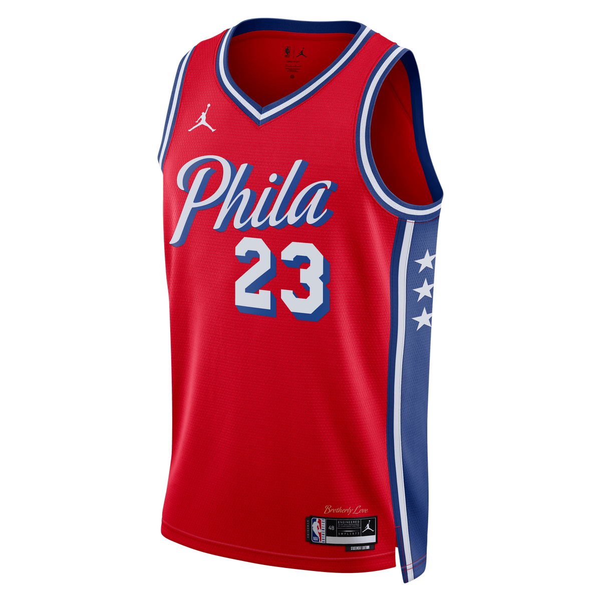 Unisex Lebron James Philadelphia 76ers Statement Edition Swingman NBA Basketball Jersey - Red - view 3