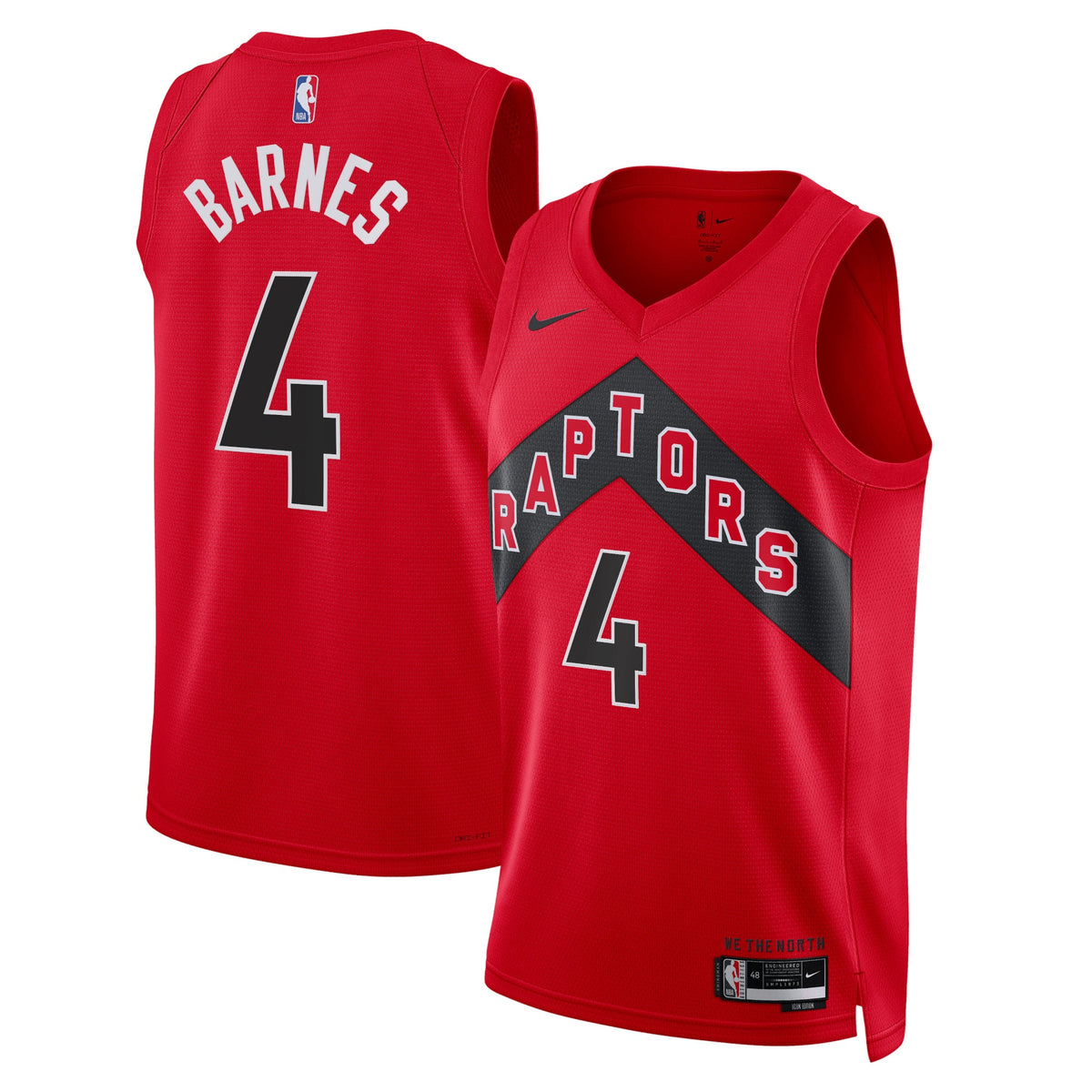 Unisex Scottie Barnes Toronto Raptors Icon Edition Swingman NBA Basketball Jersey - Red - view 1