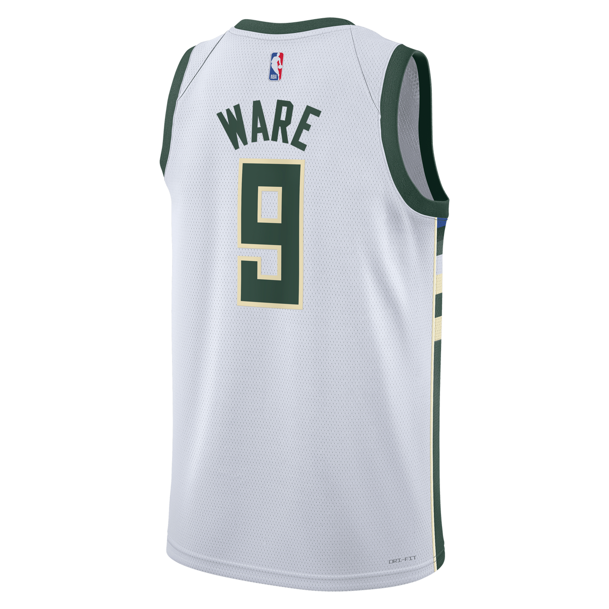 Unisex Kel'el Ware Milwaukee Bucks Association Edition Swingman NBA Basketball Jersey - White - view 4