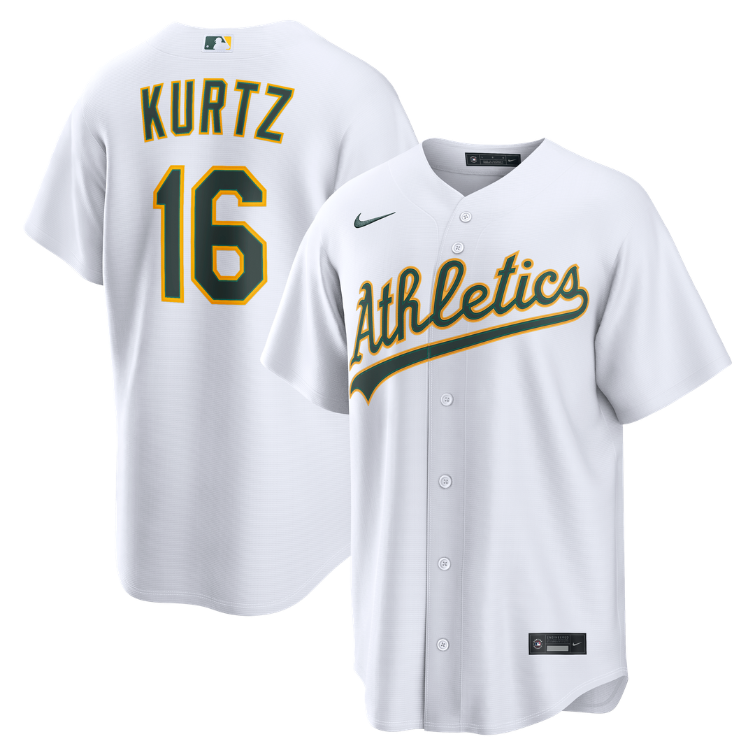 Men's Athletics Nick Kurtz White Home Replica MLB Baseball Jersey - view 1