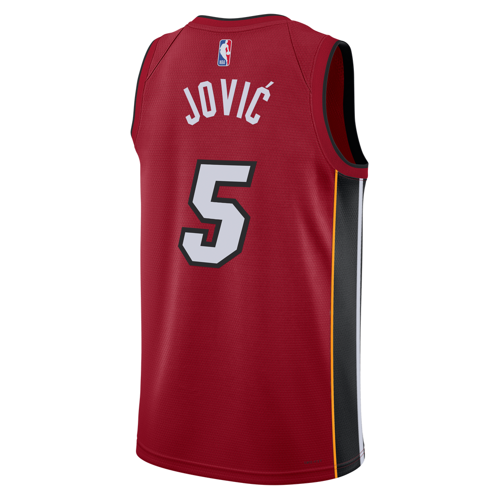 Unisex Nikola Jović Miami Heat Statement Edition Swingman NBA Basketball Jersey - Red - view 4