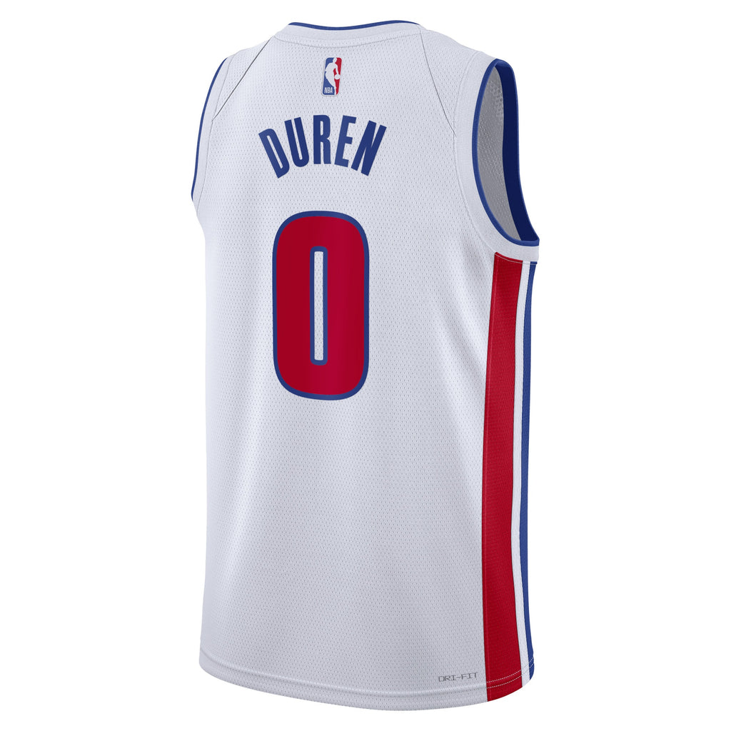 Unisex Jalen Duren Detroit Pistons Association Edition Swingman NBA Basketball Jersey - White - view 3