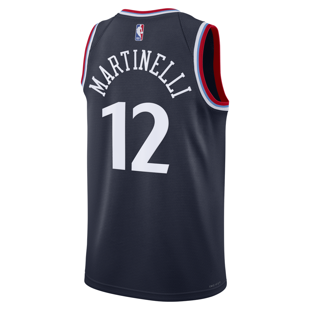 Unisex Nick Martinelli Los Angeles Clippers Replica Icon Edition Swingman NBA Basketball Jersey - Navy - view 4