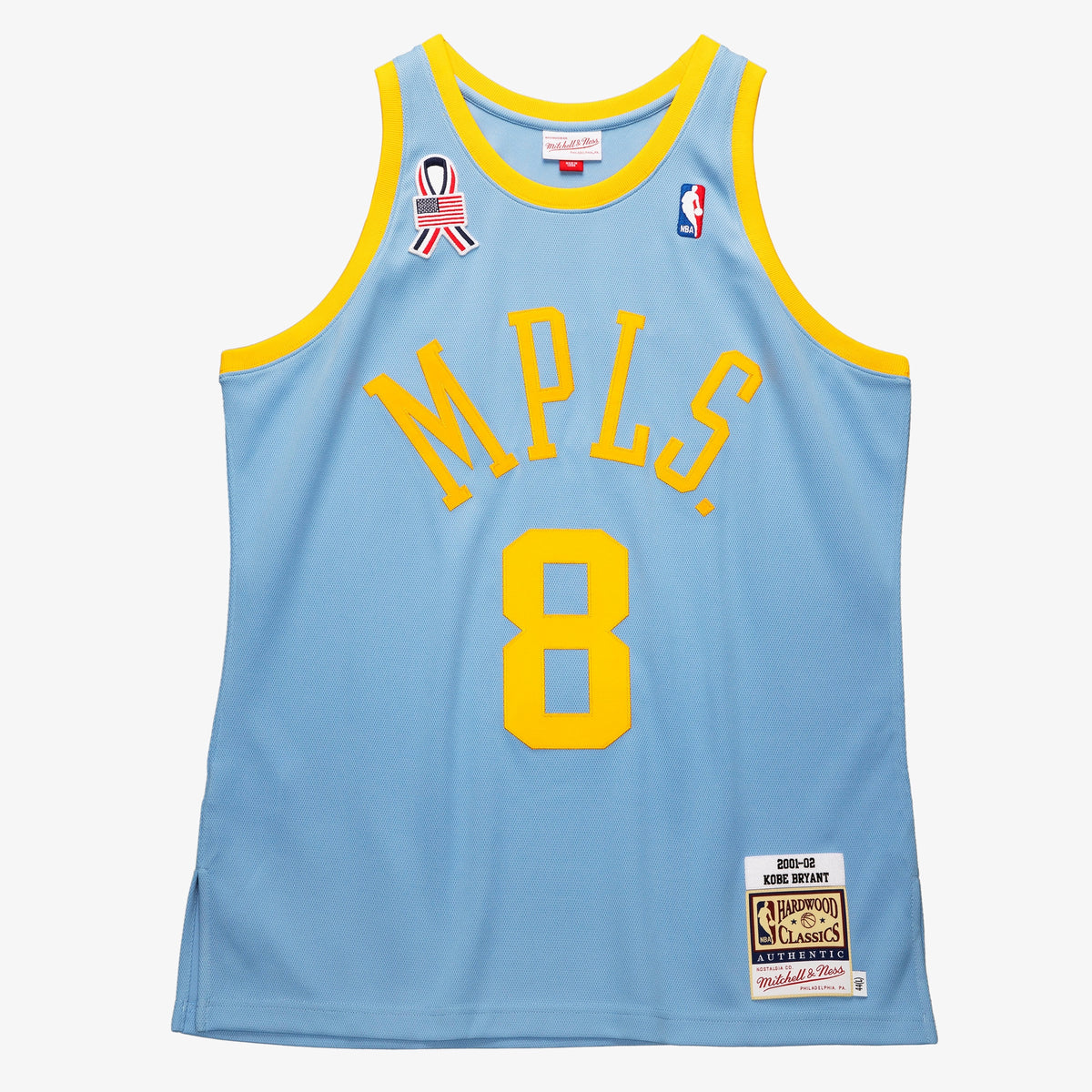 Men's Kobe Bryant Powder Blue Los Angeles Lakers 2001/02 Hardwood Classics NBA Basketball Jersey - view 2
