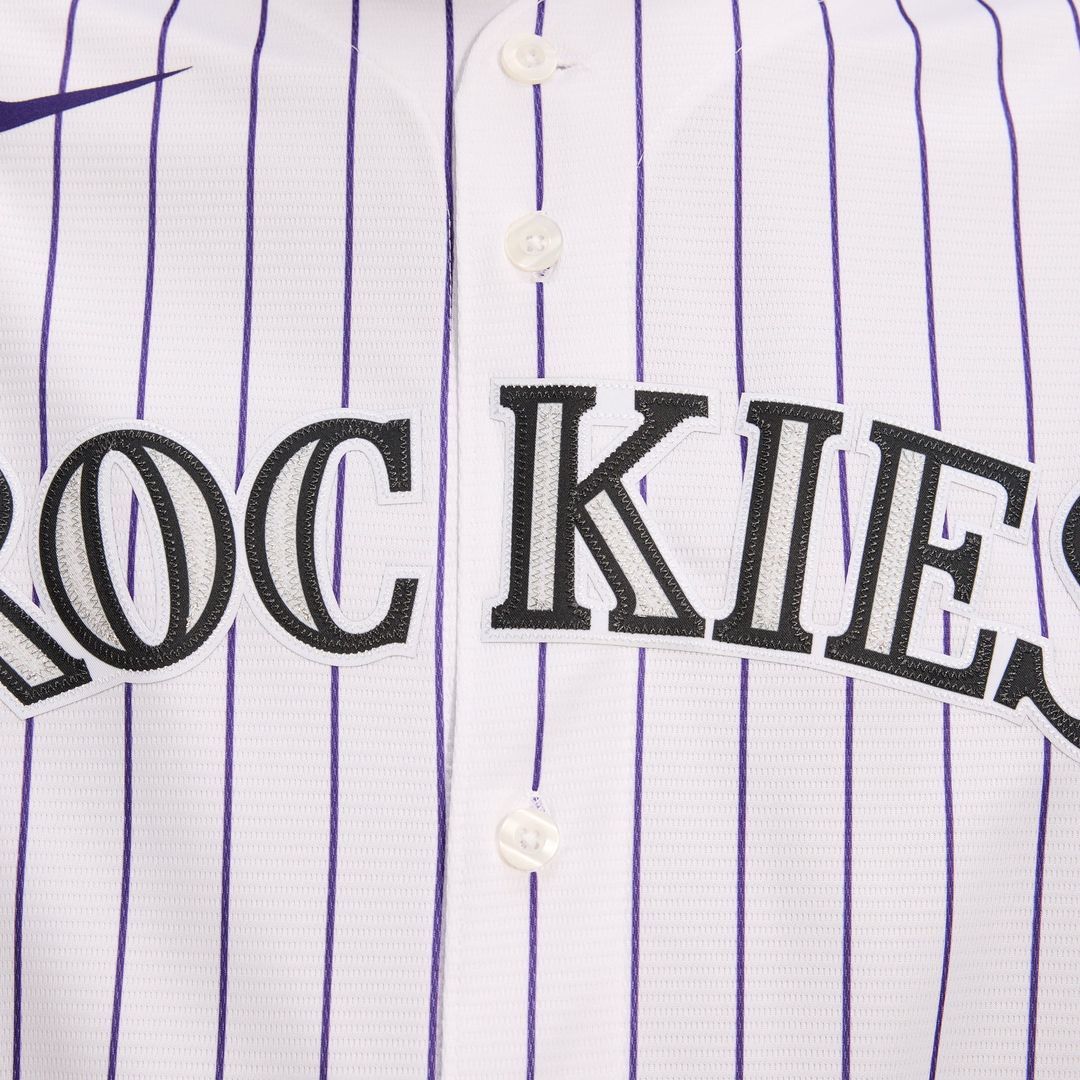 Men's Colorado Rockies White Home Replica MLB Baseball Jersey - view 8