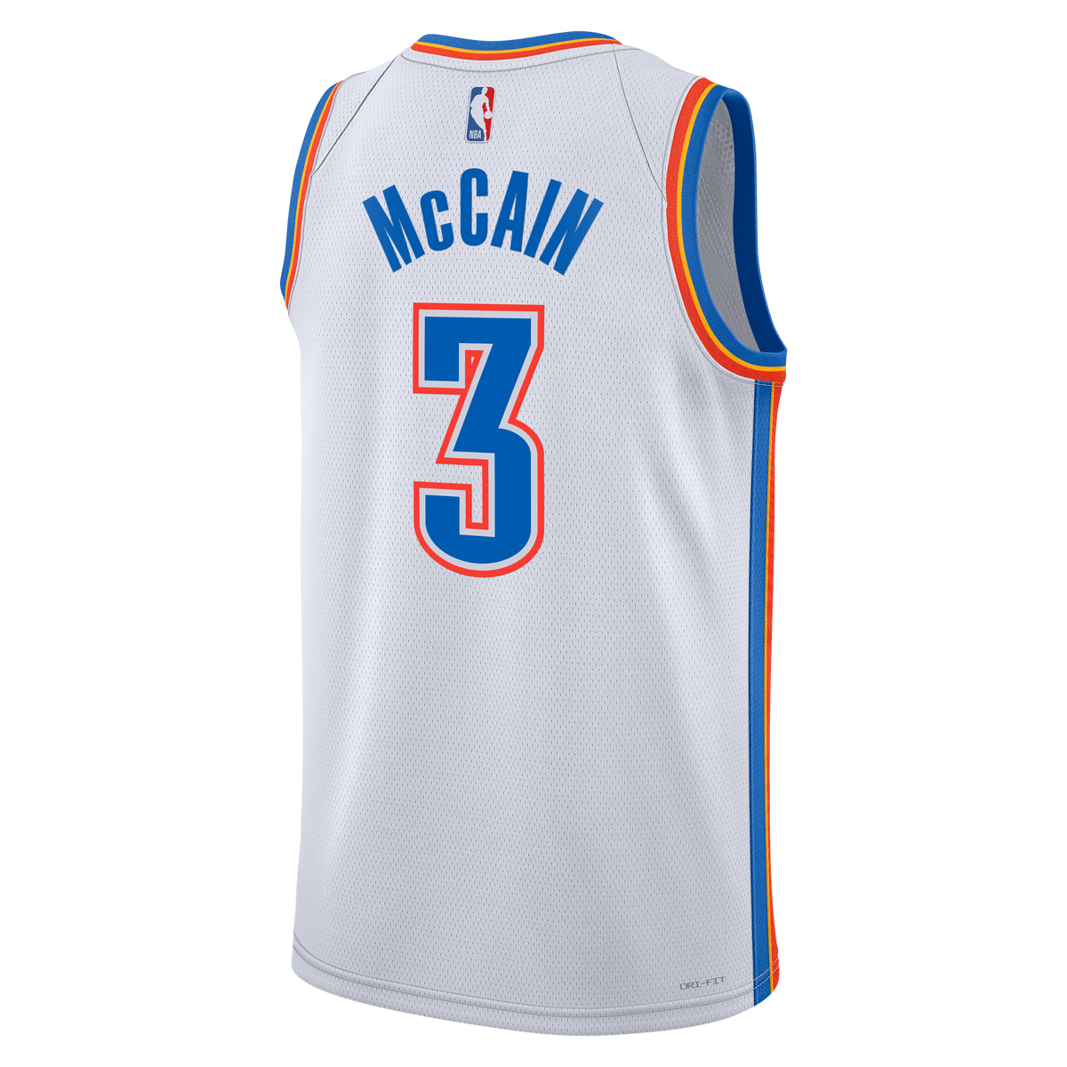 Unisex Oklahoma City Thunder Association Edition Swingman NBA Basketball Jersey - White - Jared McCain - view 4