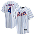 Men's New York Mets Francisco Alvarez White Replica MLB Baseball Jersey - view 1
