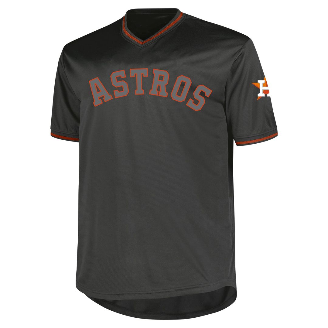 Men's Houston Astros Charcoal Big & Tall Pop Fashion MLB Baseball Jersey - view 2
