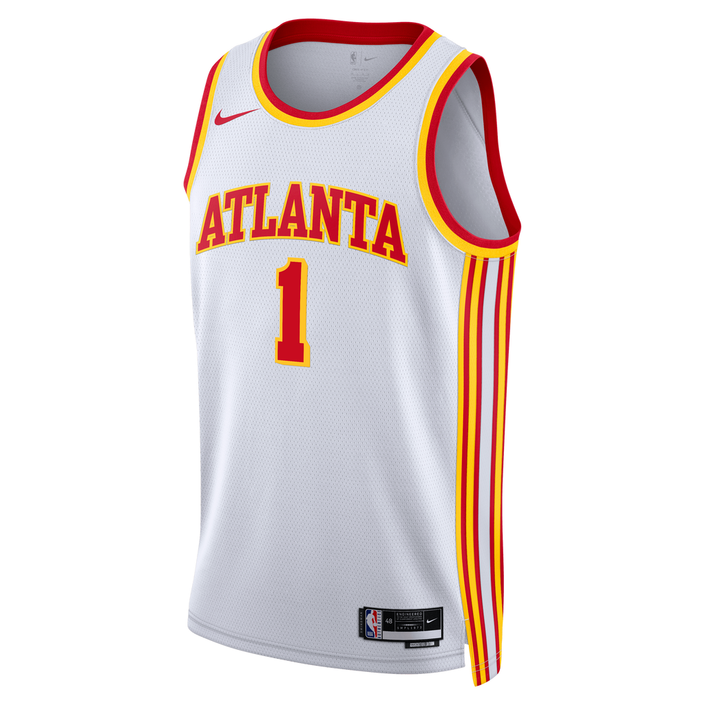 Unisex Jalen Johnson Atlanta Hawks Association Edition Swingman NBA Basketball Jersey - White - view 3