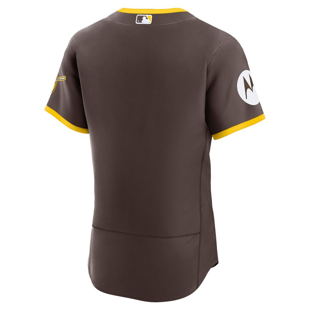 Men's San Diego Padres Khaki Alternate Sponsor Patch MLB Baseball Jersey - view 9