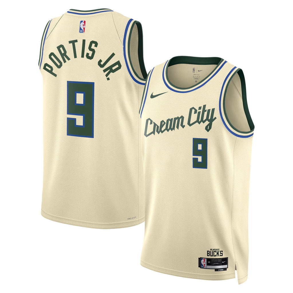 Unisex Bobby Portis Milwaukee Bucks 2025/26 City Edition Swingman NBA Basketball Jersey - Cream - view 2