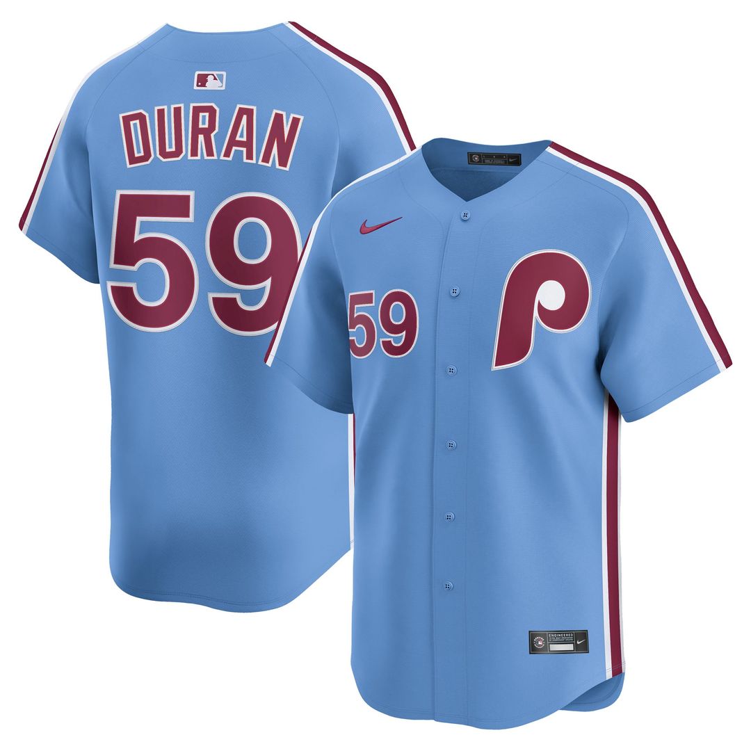 Men's Philadelphia Phillies Jhoan Duran Light Blue Alternate Limited MLB Baseball Jersey - view 1
