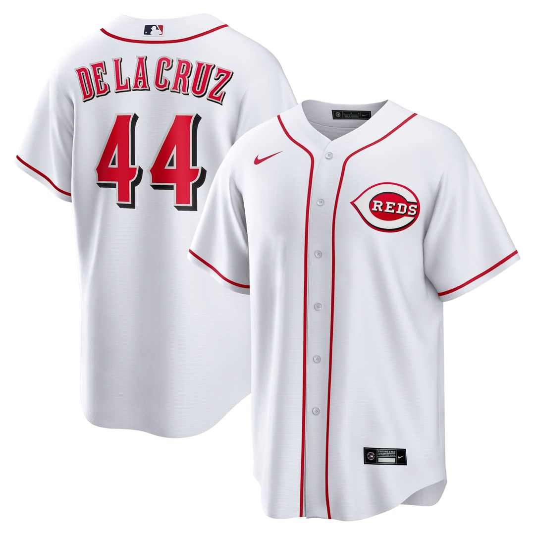 Men's Cincinnati Reds Elly De La Cruz White Home Replica MLB Baseball Jersey - view 1