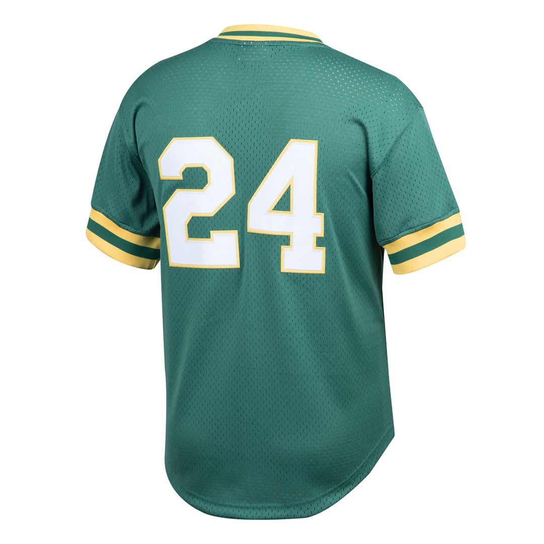 Men's Athletics Rickey Henderson Green Cooperstown Collection Big & Tall Mesh Batting Practice MLB Baseball Jersey - view 3