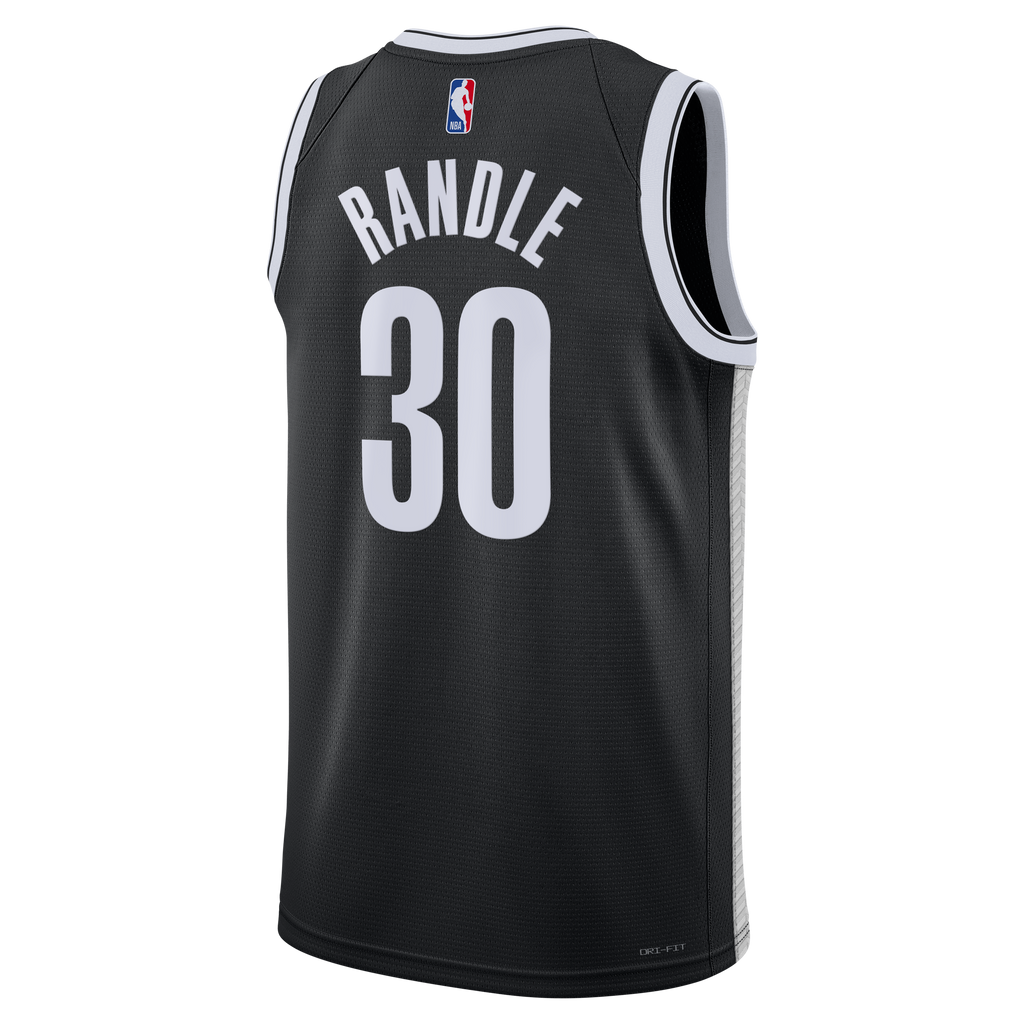 Unisex Julius Randle Brooklyn Nets Icon Swingman NBA Basketball Jersey - Black - view 4