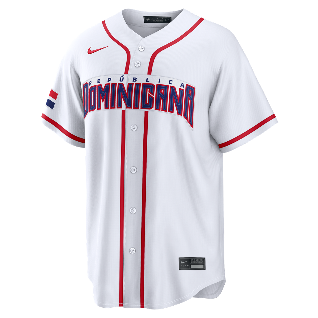Men's Dominican Republic Baseball White 2026 World Baseball Classic Home Stadium MLB Baseball Jersey - view 6