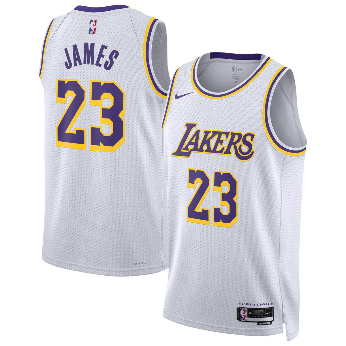 Unisex Los Angeles Lakers Association Swingman NBA Basketball Jersey - Lebron James - view 1