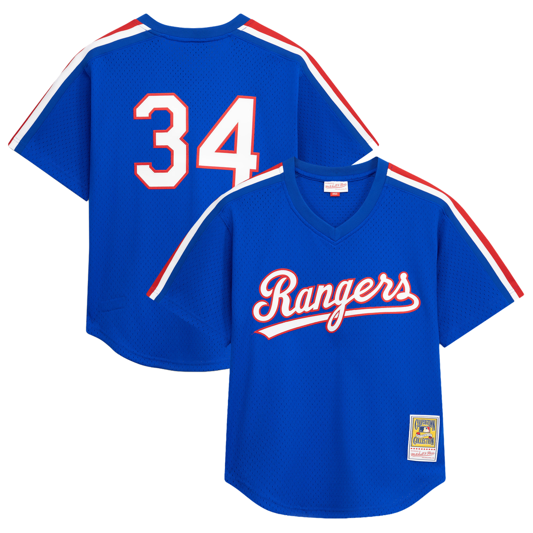 Men's Texas Rangers Nolan Ryan Royal Big & Tall Cooperstown Mesh Batting Practice MLB Baseball Jersey - view 1