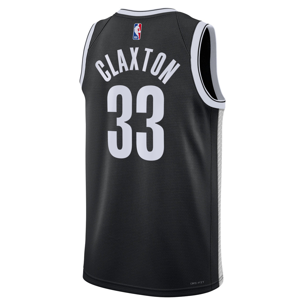 Unisex Nic Claxton Brooklyn Nets Icon Edition Swingman NBA Basketball Jersey - Black - view 3
