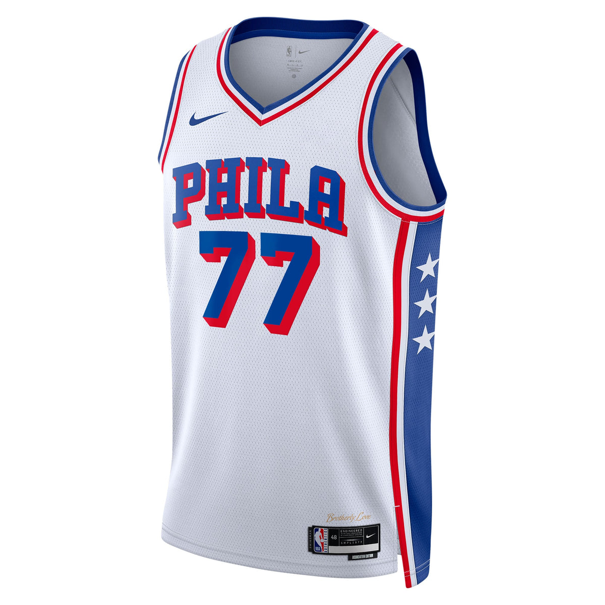 Unisex VJ Edgecombe Philadelphia 76ers Association Edition Swingman NBA Basketball Jersey - White - view 3