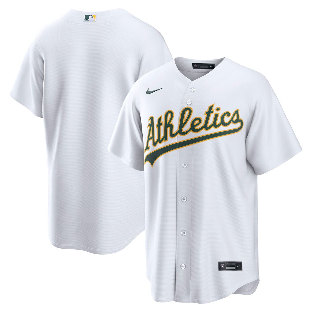 Men's Athletics White Home Replica MLB Baseball Jersey - view 1