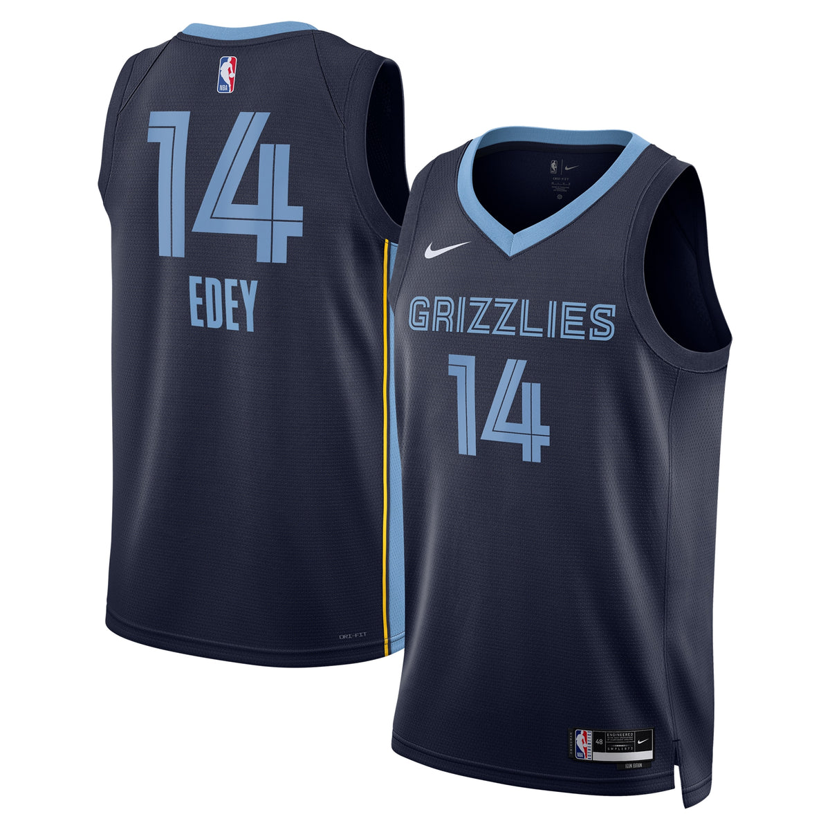 Unisex Zach Edey Memphis Grizzlies Icon Swingman NBA Basketball Jersey - Navy - view 2