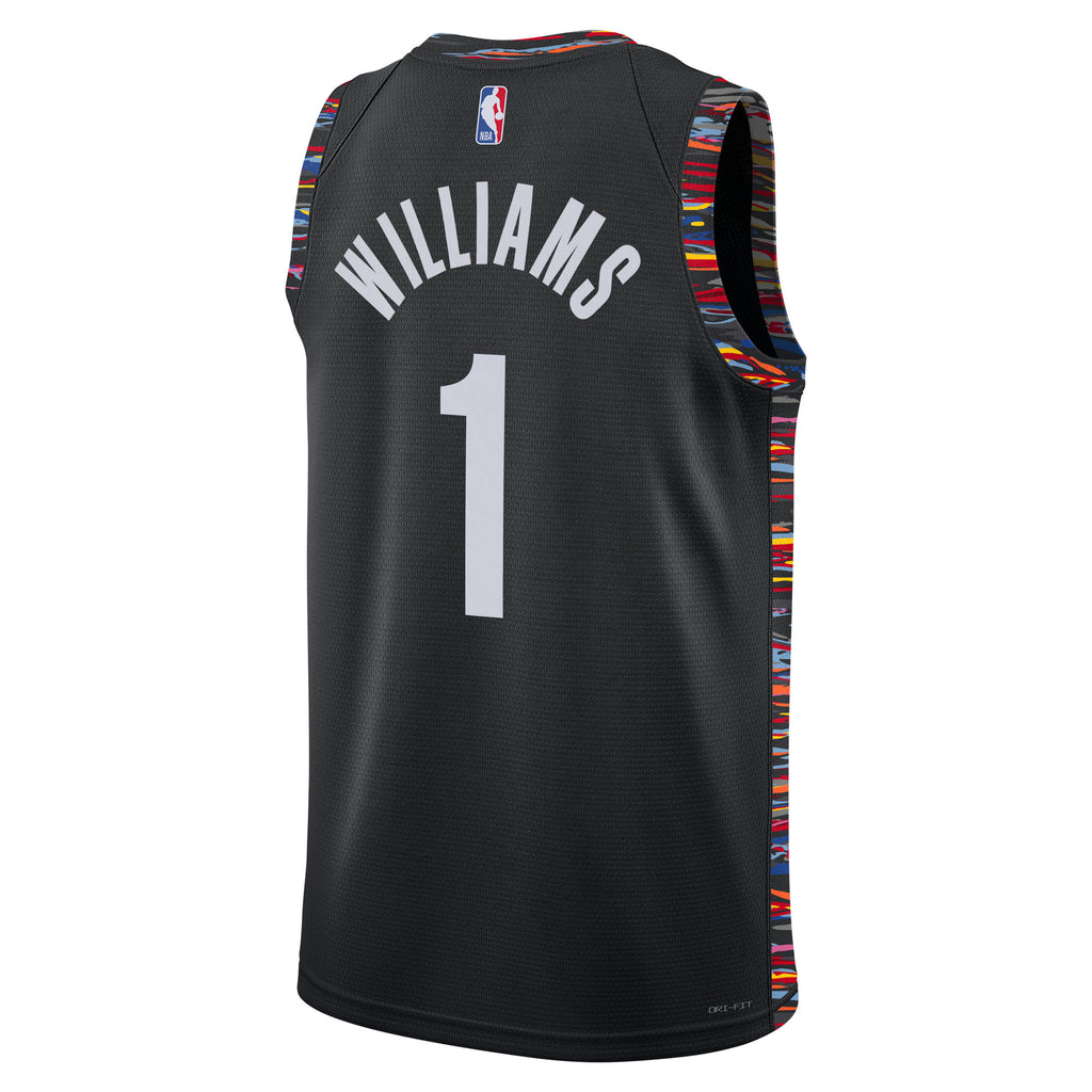 Unisex Ziaire Williams Brooklyn Nets 2025/26 City Edition Swingman NBA Basketball Jersey - Black - view 4