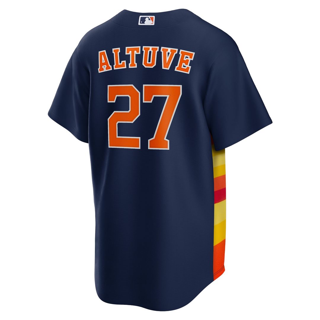 Men's Houston Astros Jose Altuve Navy Alternate 2 Replica MLB Baseball Jersey - view 3