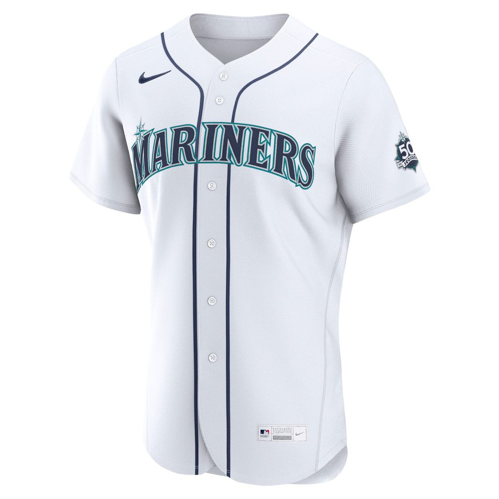 Men's Seattle Mariners Cole Young White Home 50th Season MLB Baseball Jersey - view 2