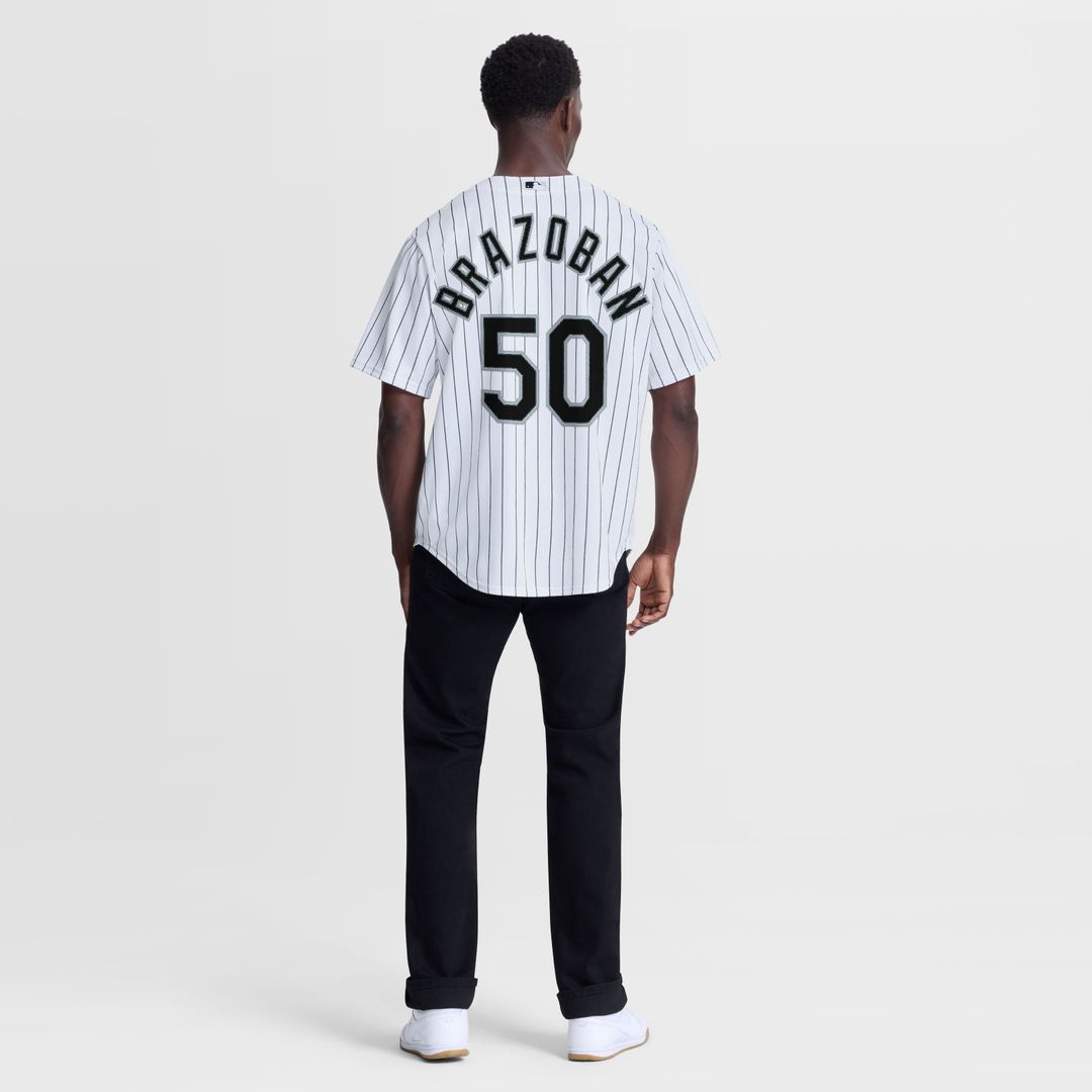 Men's Chicago White Sox Huascar Brazoban White Home Replica MLB Baseball Jersey - view 3