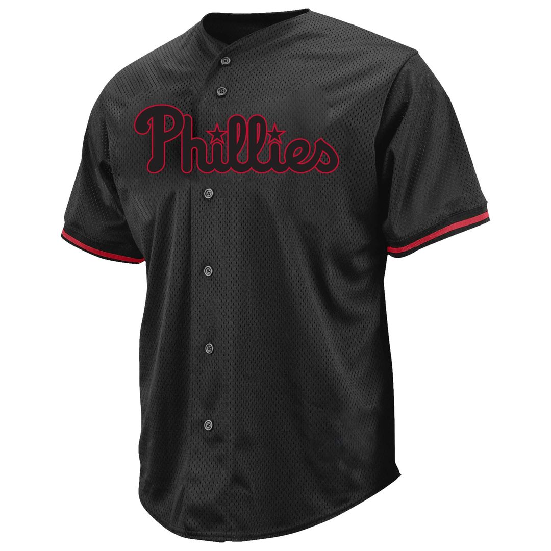 Men's Philadelphia Phillies Black Big & Tall Pop Fashion MLB Baseball Jersey - view 2