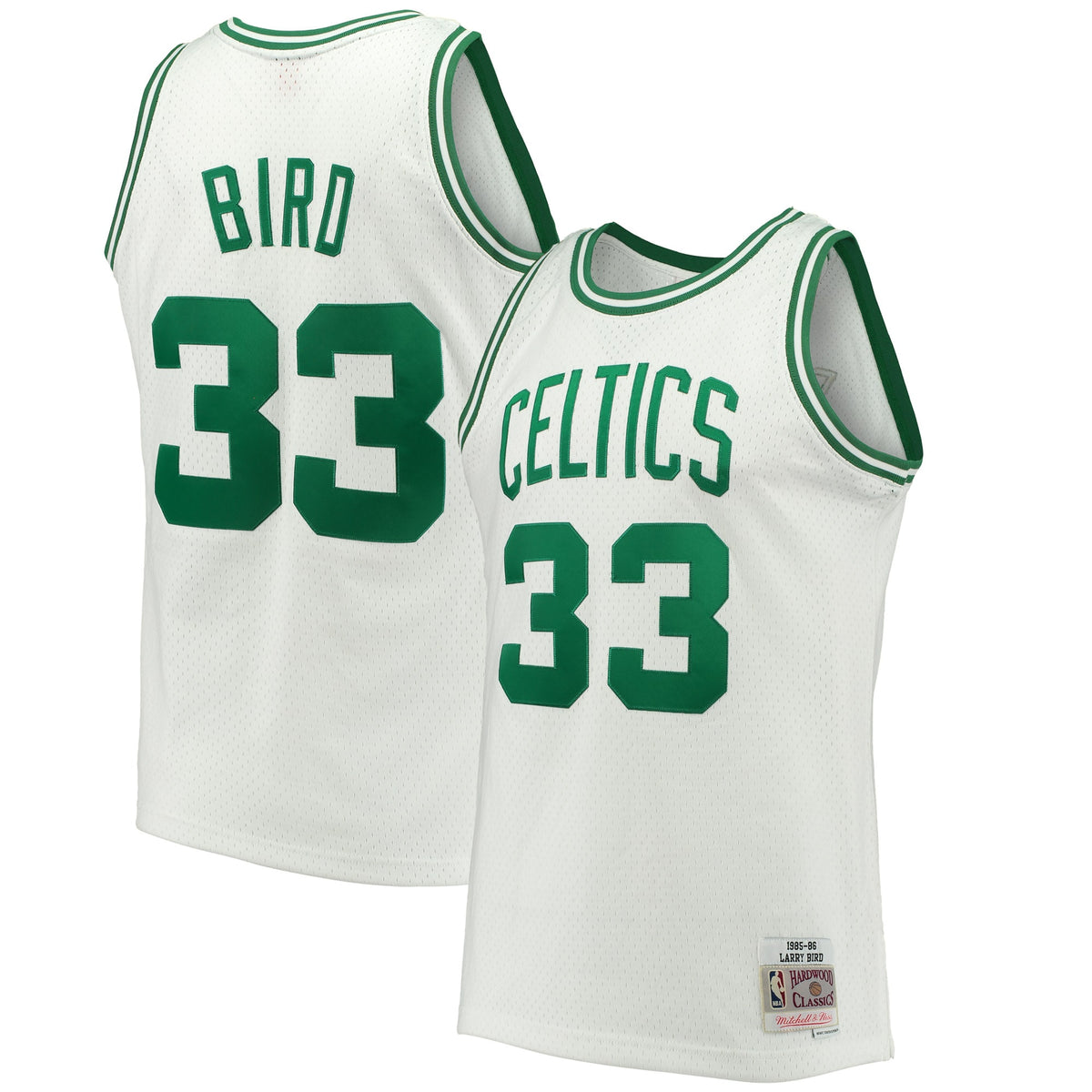 Men's Larry Bird White Boston Celtics 1985-86 Hardwood Classics Swingman NBA Basketball Jersey - view 2