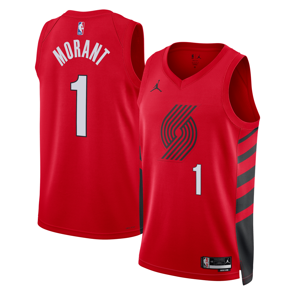 Unisex Ja Morant Portland Trail Blazers Statement Edition Swingman NBA Basketball Jersey - Red - view 1