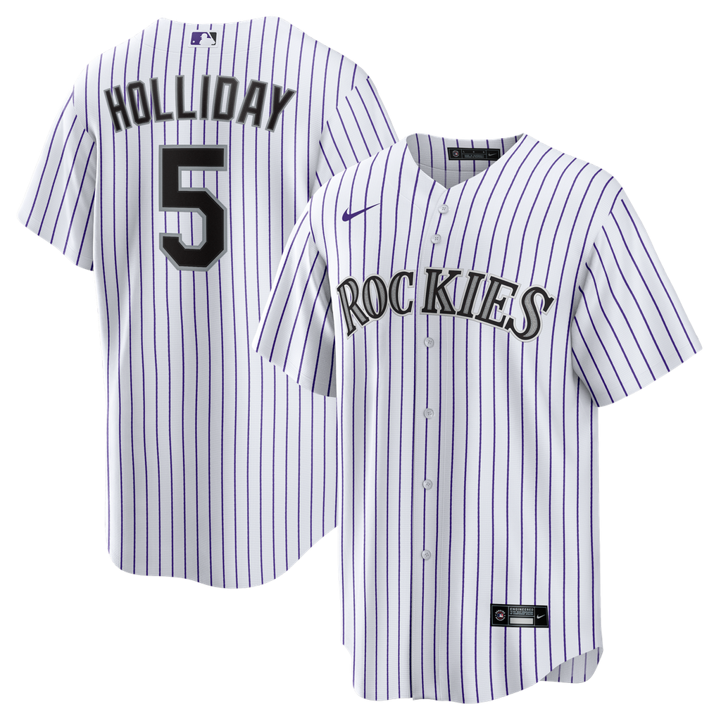 Men's Colorado Rockies Matt Holliday White Home Retired Player Replica MLB Baseball Jersey - view 1