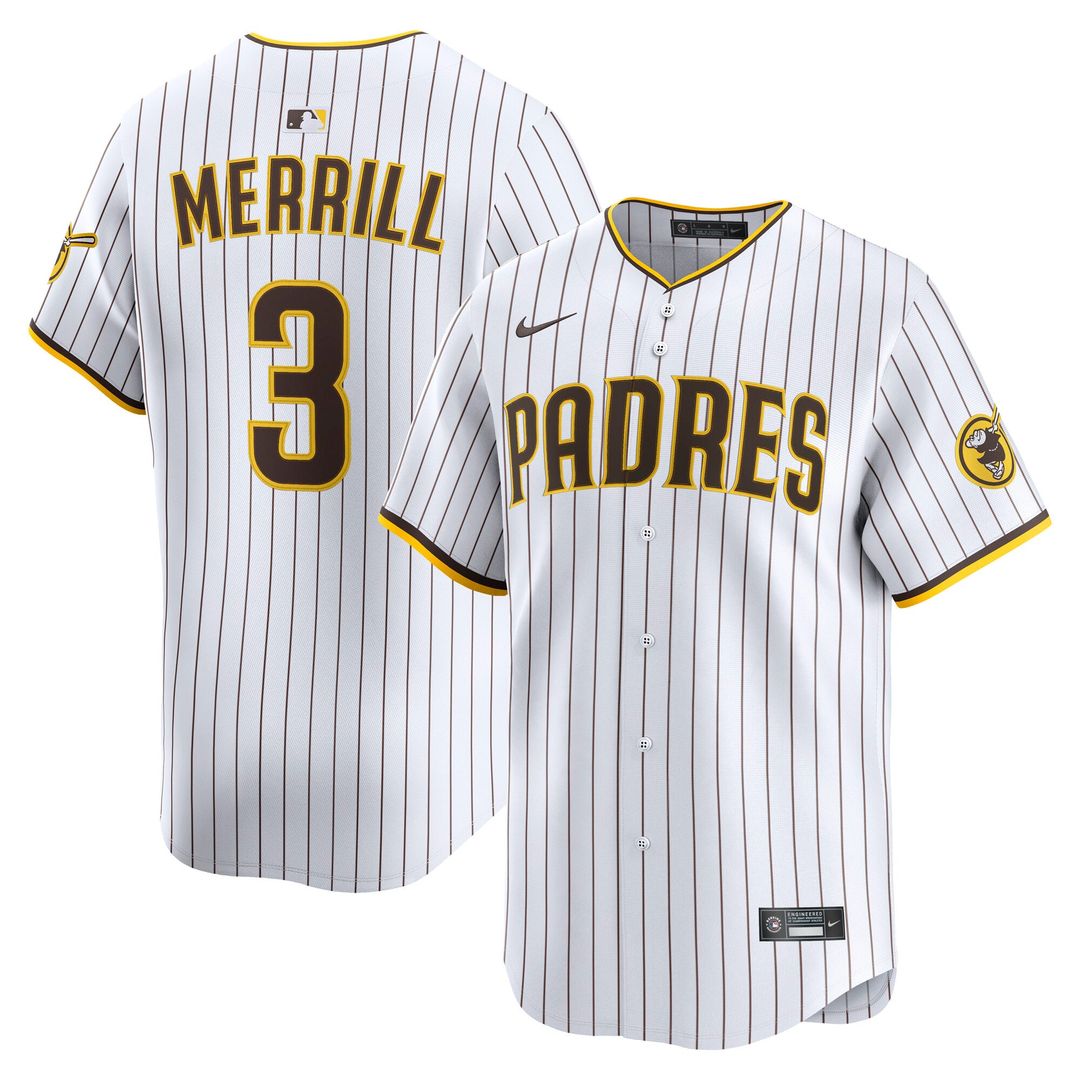 Men's San Diego Padres Jackson Merrill Brown Road Limited MLB Baseball Jersey - view 7