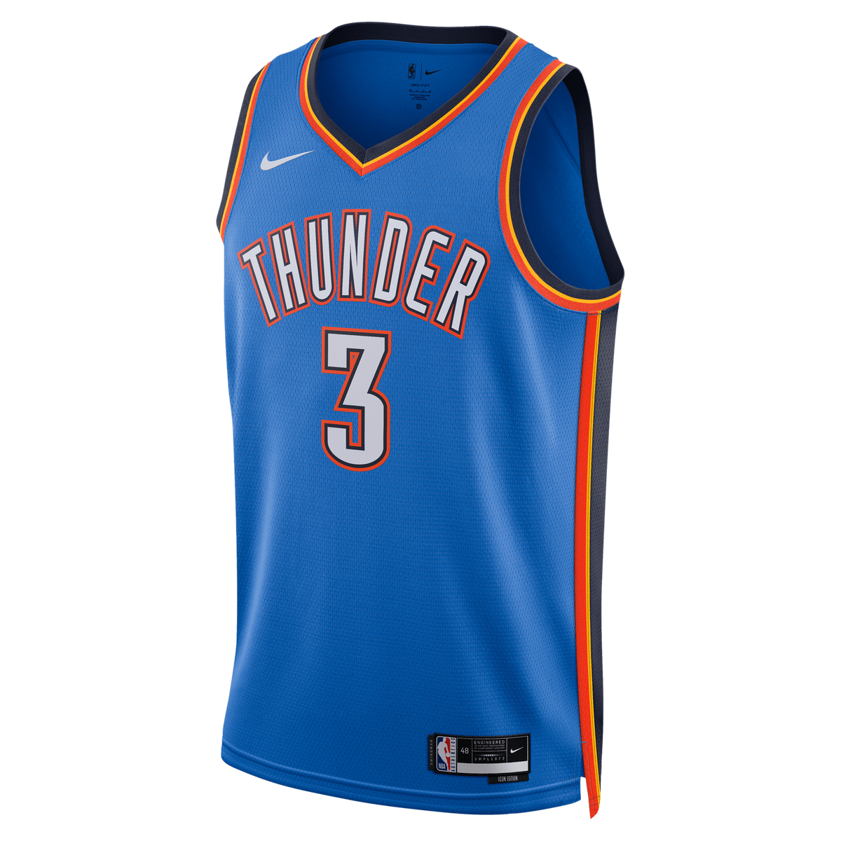 Unisex Oklahoma City Thunder Icon Edition Swingman NBA Basketball Jersey - Blue - Jared McCain - view 3