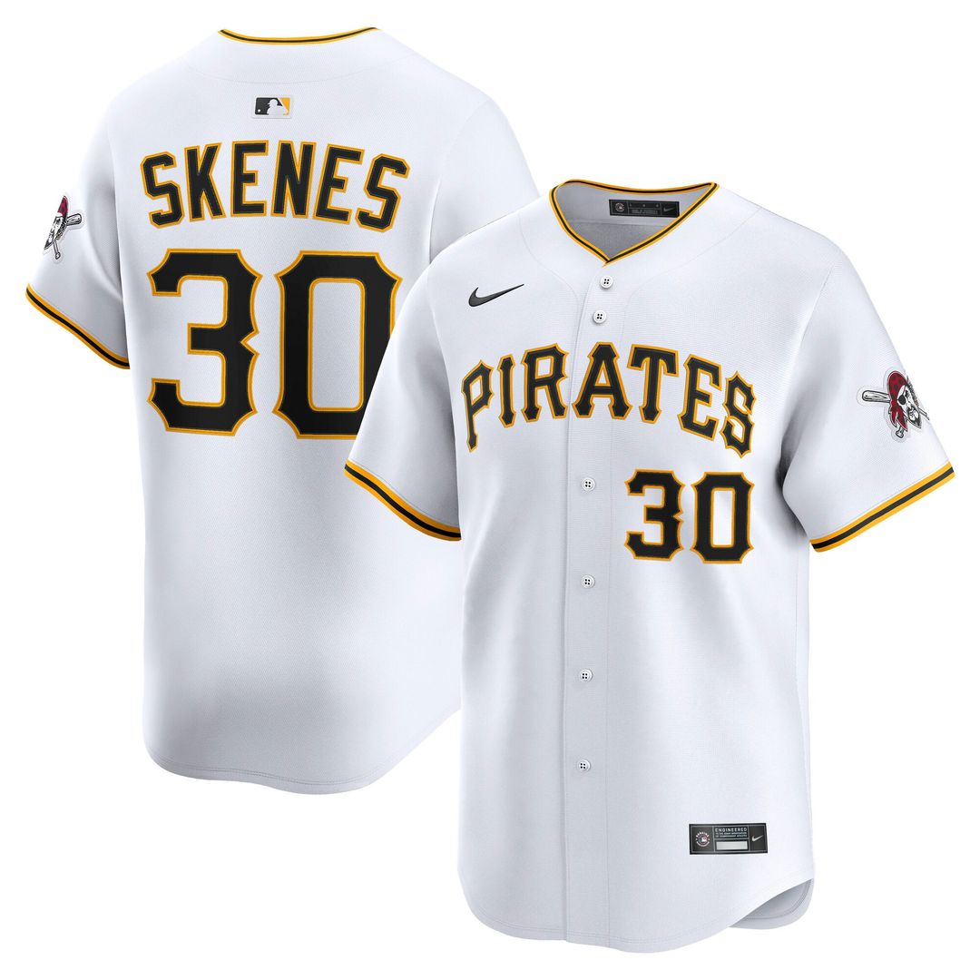 Men's Pittsburgh Pirates Paul Skenes White Home Limited MLB Baseball Jersey - view 4