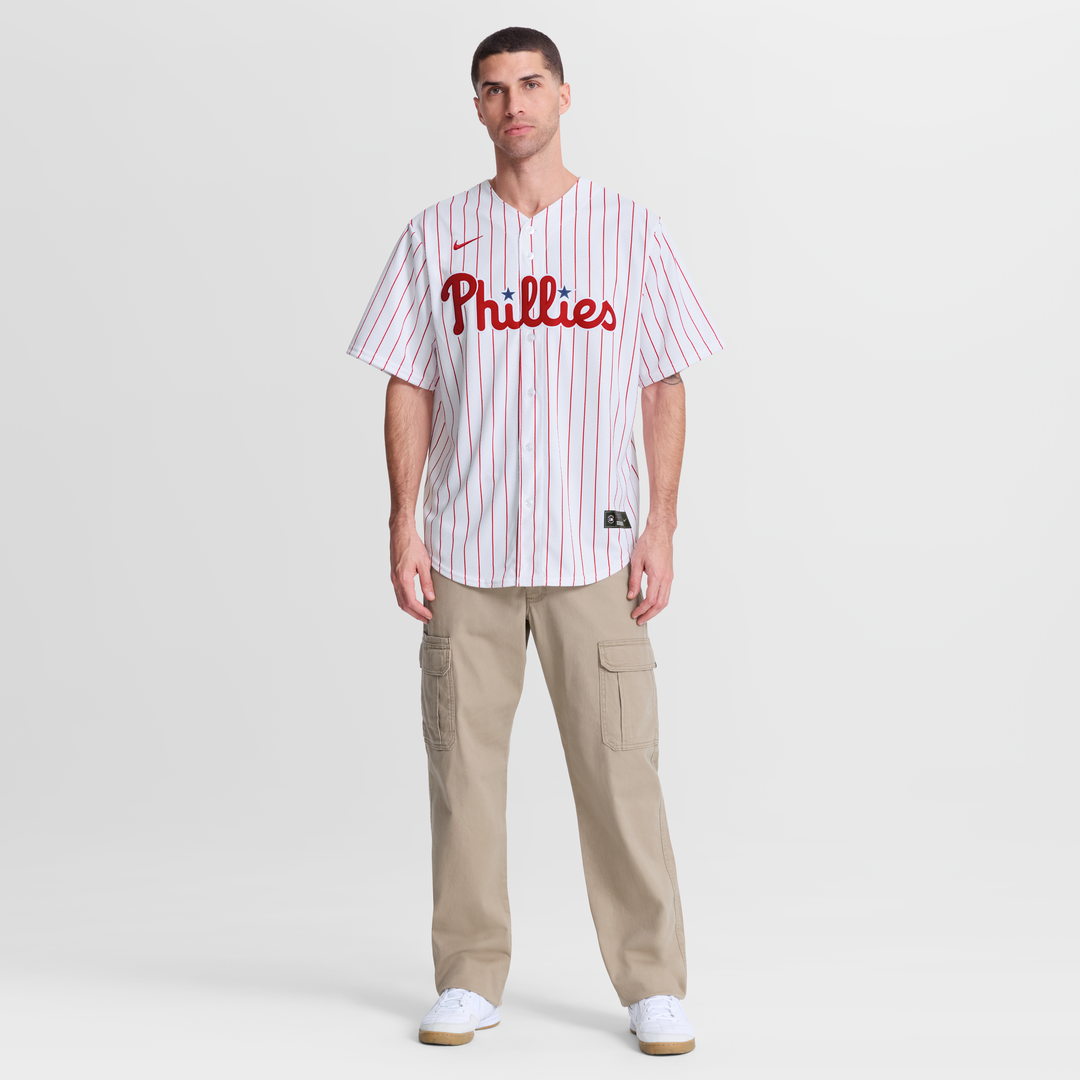 Men's Philadelphia Phillies Kyle Schwarber White Home Replica MLB Baseball Jersey - view 4