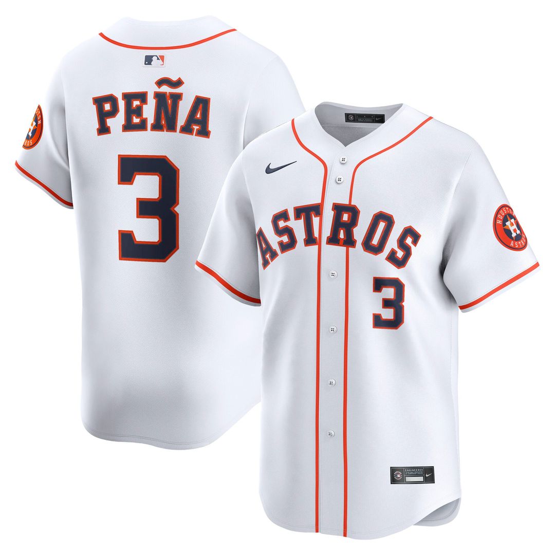Men's Houston Astros Jeremy Peña White Home Limited MLB Baseball Jersey - view 1