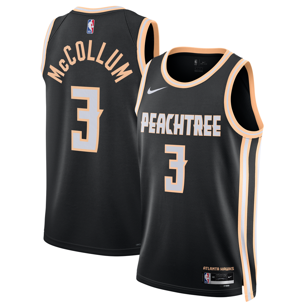 Unisex CJ McCollum Atlanta Hawks 2025/26 City Edition Swingman NBA Basketball Jersey - Black - view 2