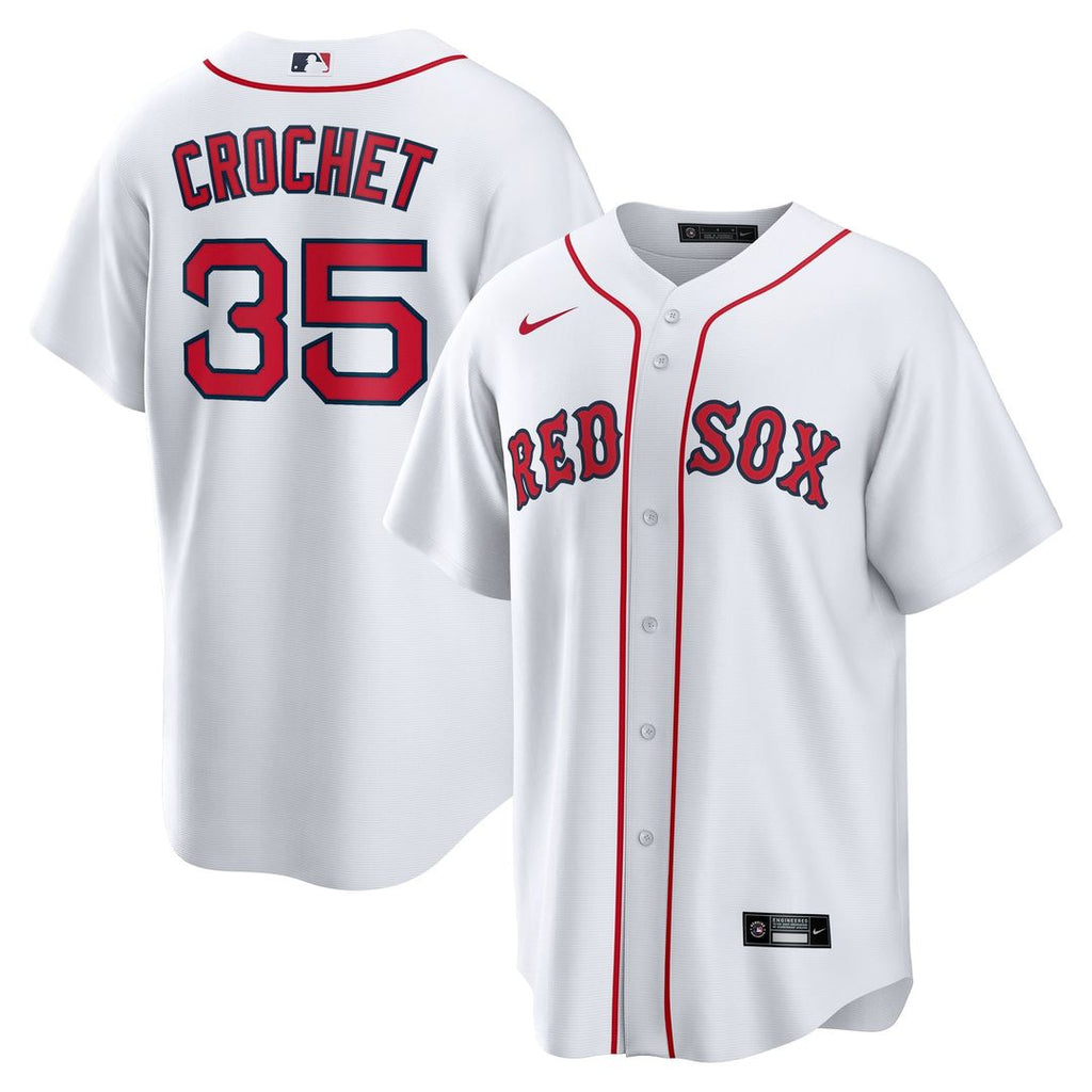 Men's Boston Red Sox Garrett Crochet White Home Replica MLB Baseball Jersey - view 1