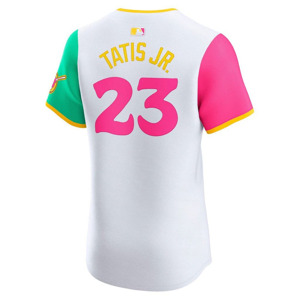 Men's San Diego Padres Fernando Tatis Jr. White City Connect Elite MLB Baseball Jersey - view 3