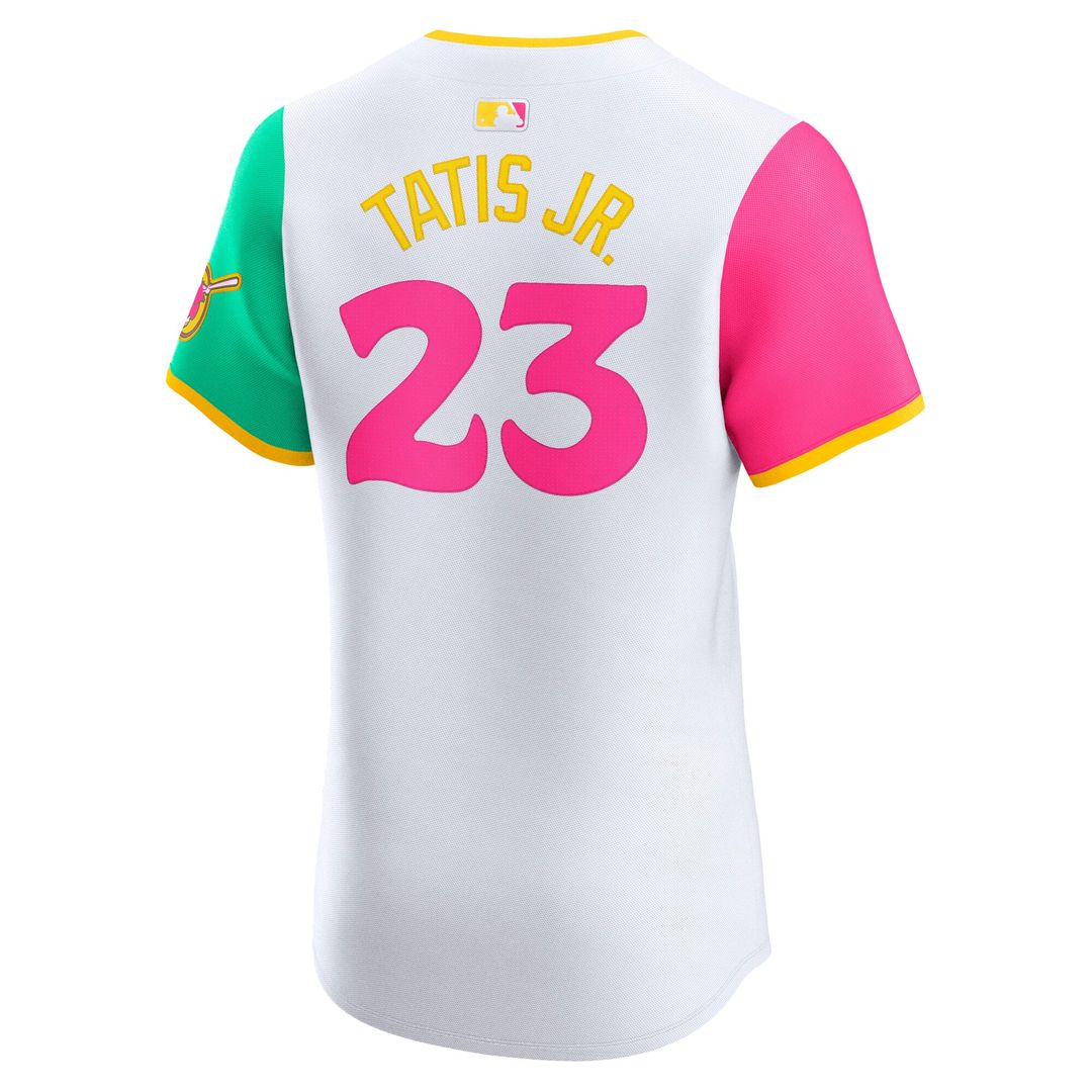Men's San Diego Padres Fernando Tatis Jr. White City Connect Elite MLB Baseball Jersey - view 3