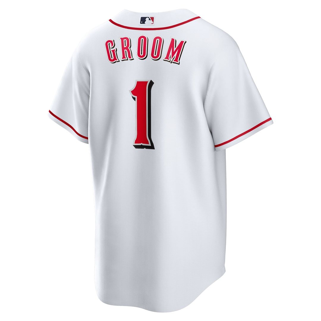 Men's Cincinnati Reds White #1 Groom Home Replica MLB Baseball Jersey - view 3